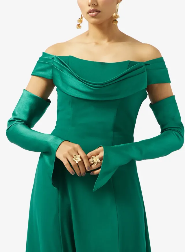A-LINE FREE SLEEVES CREPE DRESS – image 3