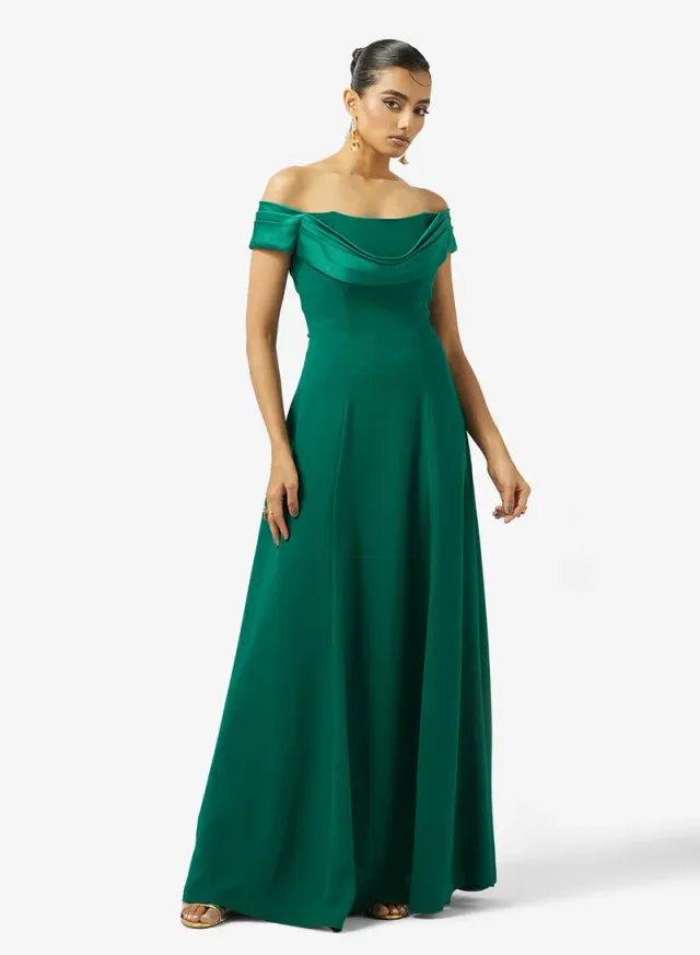 A-LINE FREE SLEEVES CREPE DRESS – image 4