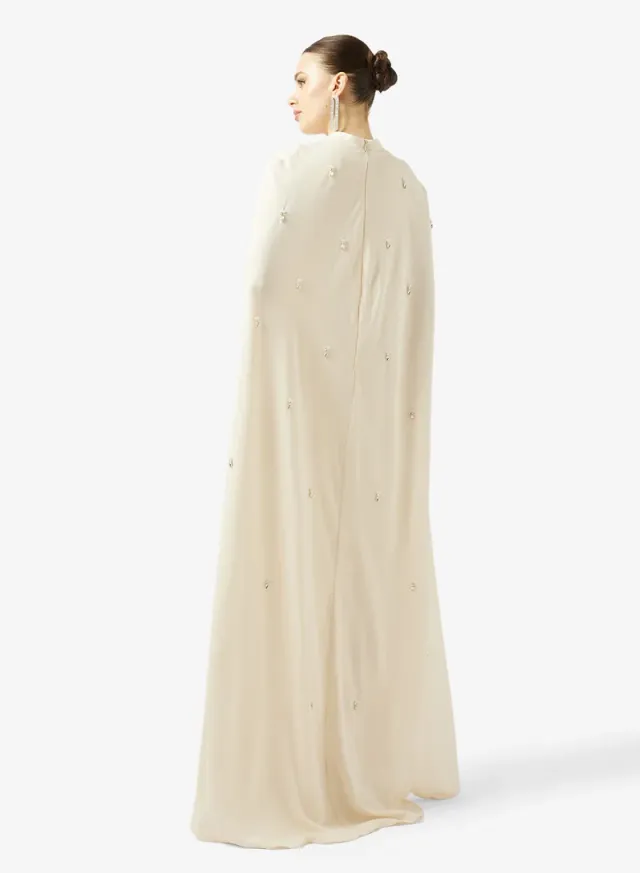 EMBELLISHED CAPE CREPE DRESS – image 2