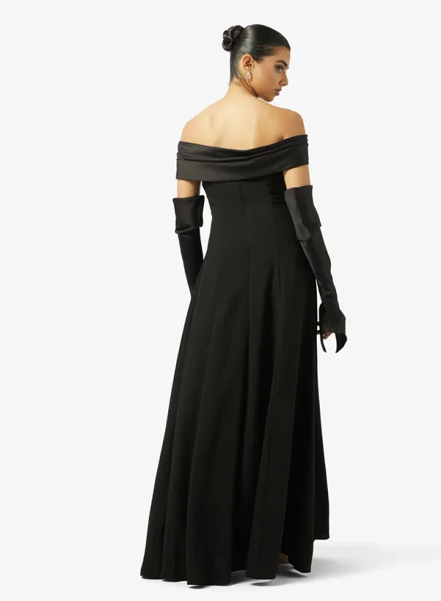 A-LINE FREE SLEEVES CREPE DRESS – image 2