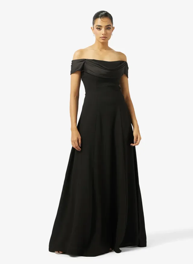 A-LINE FREE SLEEVES CREPE DRESS – image 4