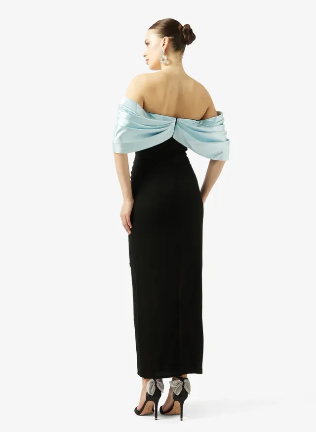 EMBELLISHED COLD SHOULDER CREPE DRESS ED – image 2
