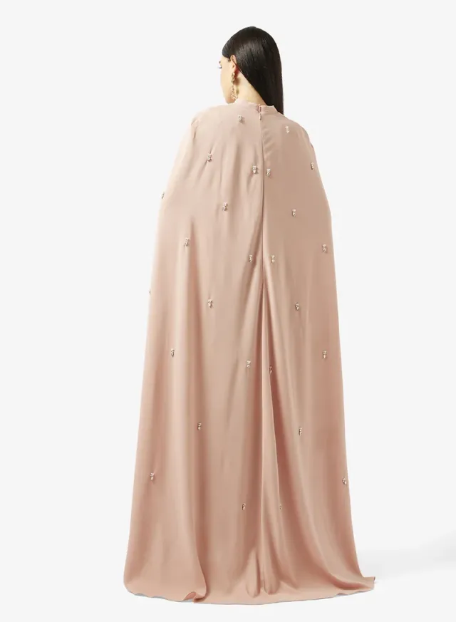 EMBELLISHED CAPE CREPE DRESS – image 2