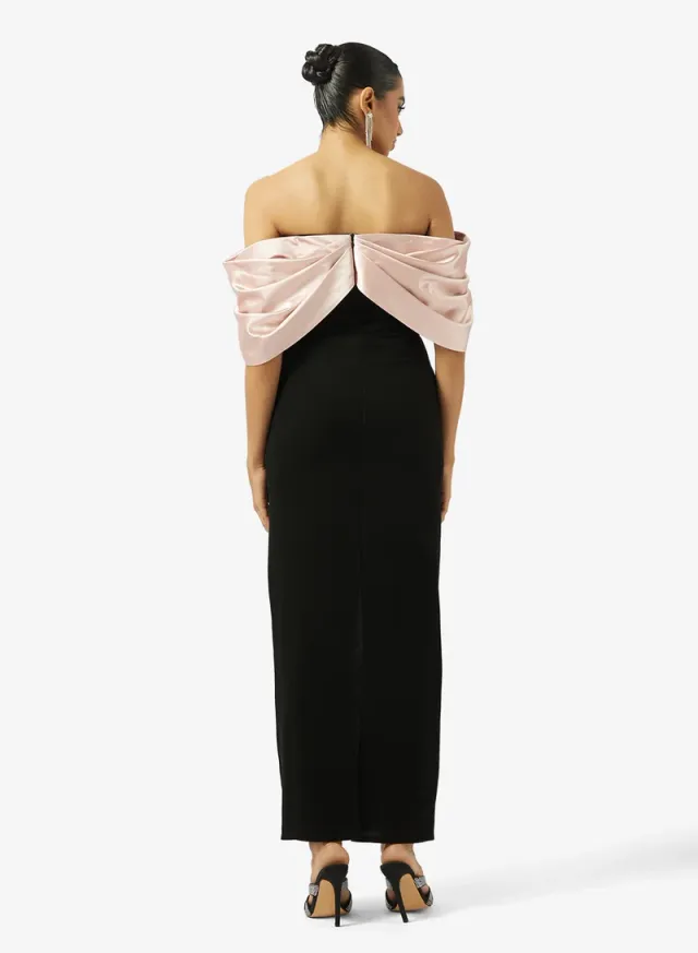 EMBELLISHED COLD SHOULDER CREPE DRESS – image 2