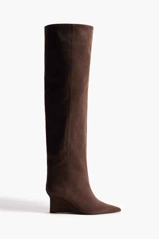 Wedge-heeled over-the-knee boots