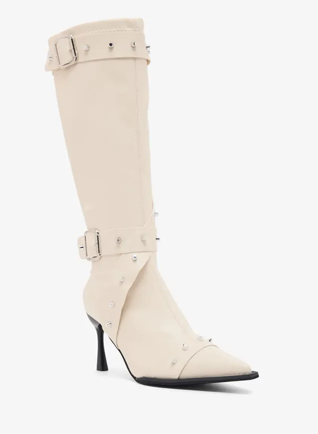 Pointed Toe Stiletto Heel Biker Boots – image 2