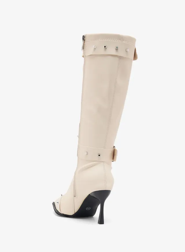 Pointed Toe Stiletto Heel Biker Boots – image 3