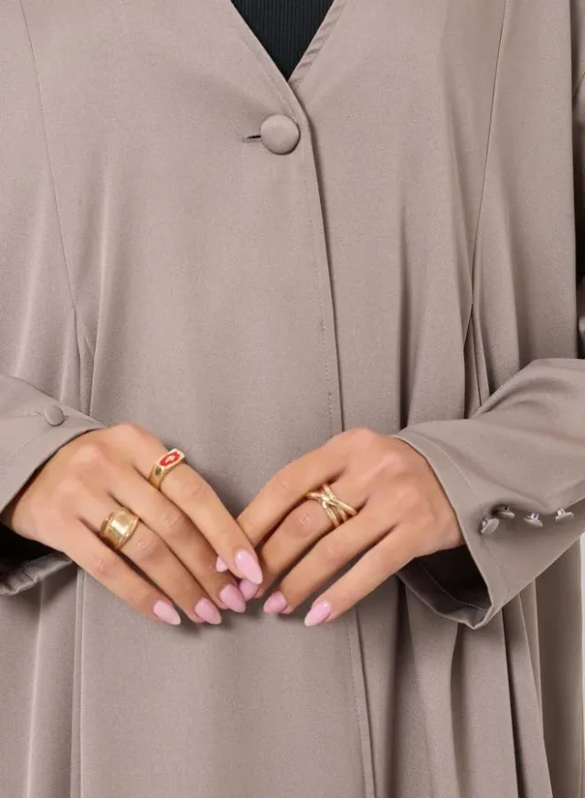 عباية مفتوحة من الأمام بأكمام خفاش – صورة 4