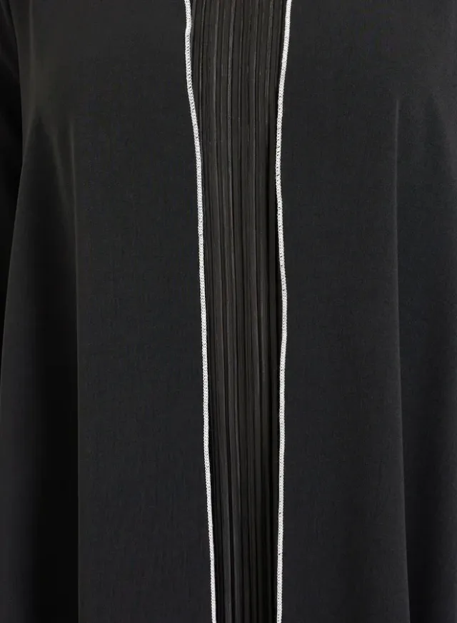 Grey Batwing Sleeve Open Front Abaya – image 3