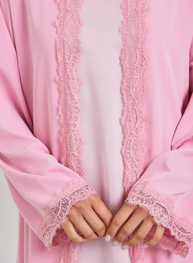 عباية مفتوحة من الأمام بأكمام خفاش – صورة 4