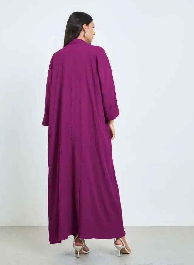 Women Beige Textured Abaya – image 5