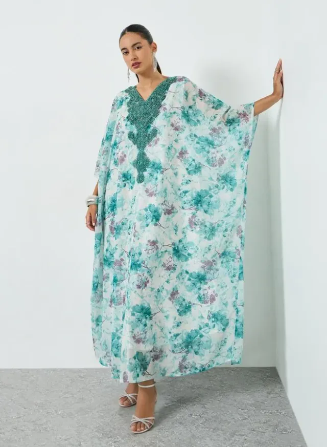 Black Embroidered Kaftan