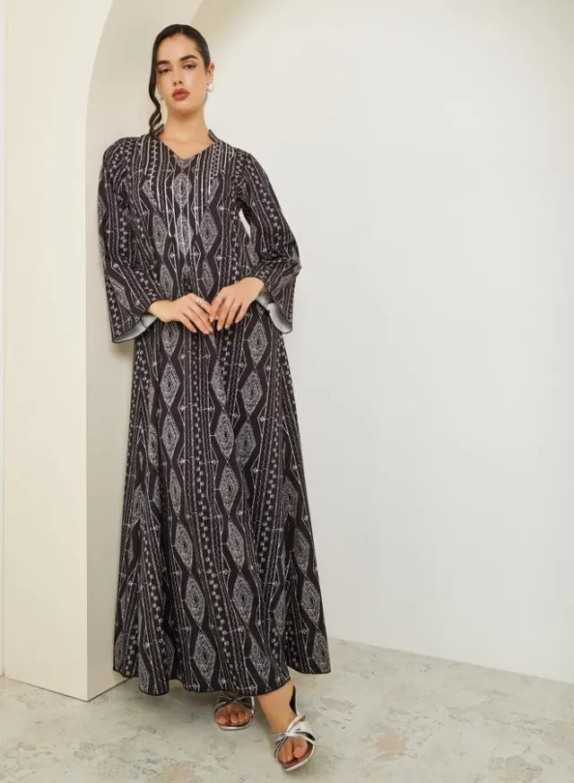 Women All-Over Print A-Line Jalabiya