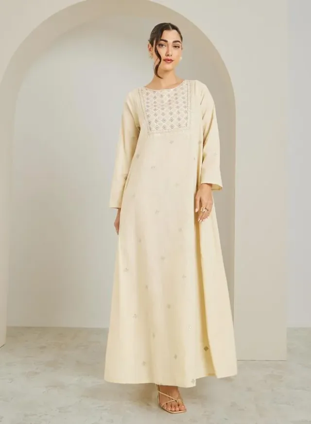 Black Studded Front Panel Jalabiya – image 2
