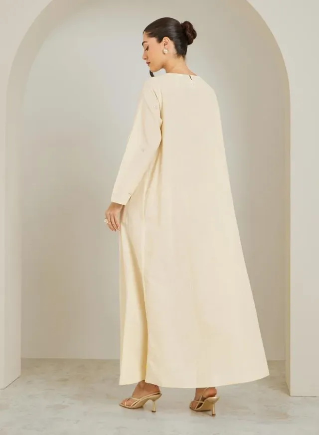 Black Studded Front Panel Jalabiya – image 4