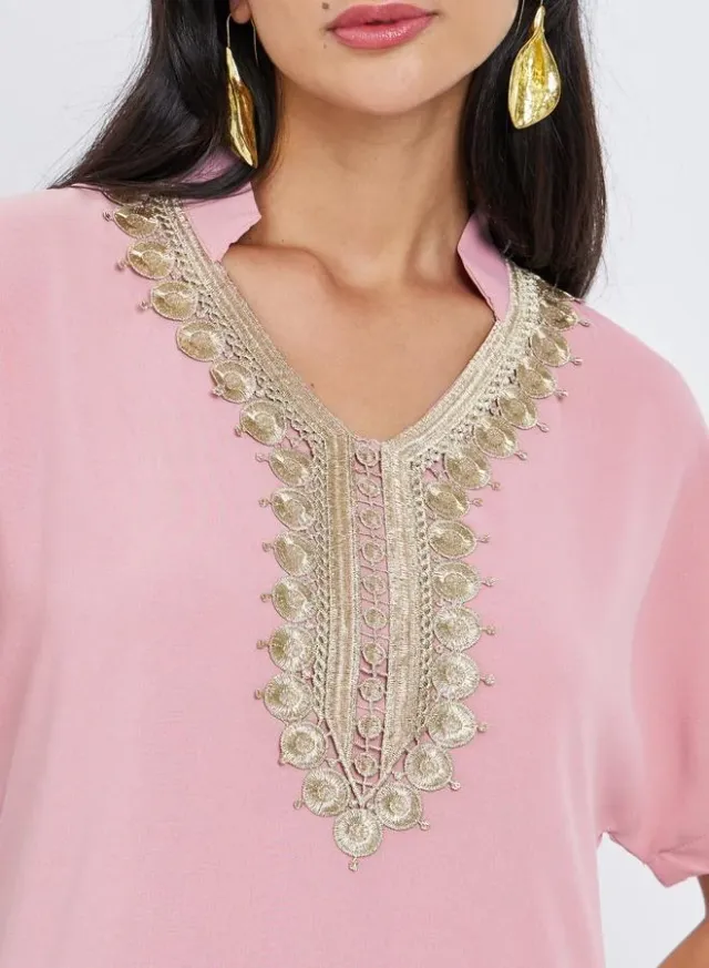 Black Stand Collar Jalabiya with Embroidered Sleeves – image 3