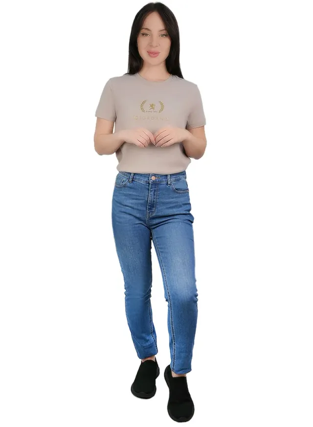 Women’s High-Waist Slim Tapered Denim Jeans – image 2