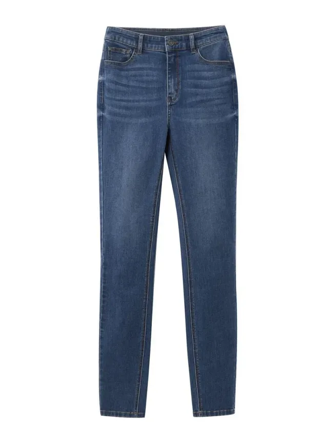 Women's High Rise Slim Tapered Jeans - Comfortable & Stylish Denim