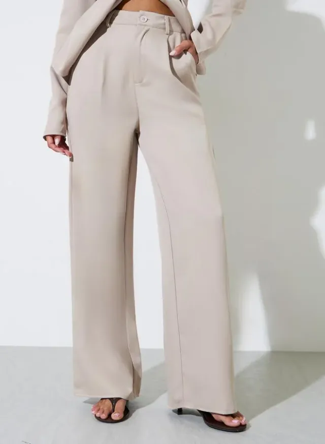 Khaki Wrap Blazer and Wide Leg Trousers Co-Ord Set – image 4