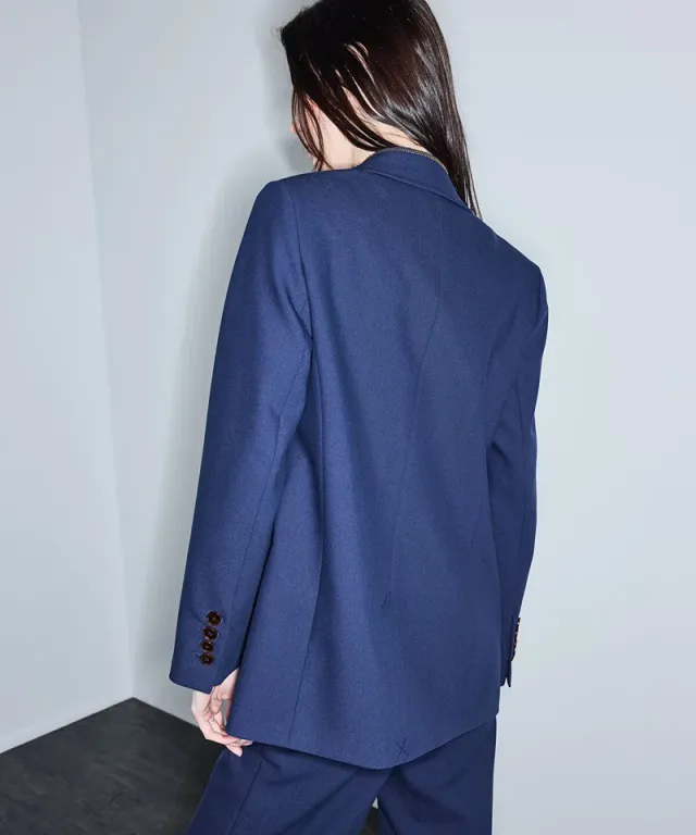 Contrast Stitch Double-Breasted Blazer – صورة 7