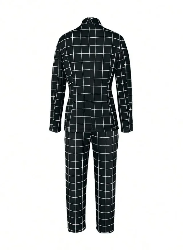 Black Grid Check Blazer – image 2