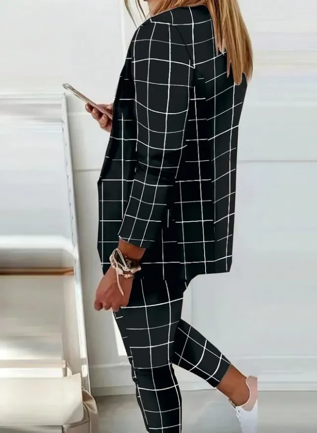 Black Grid Check Blazer – image 3