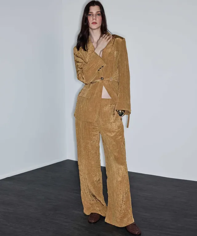 Crinkle-Effect Blazer – صورة 2