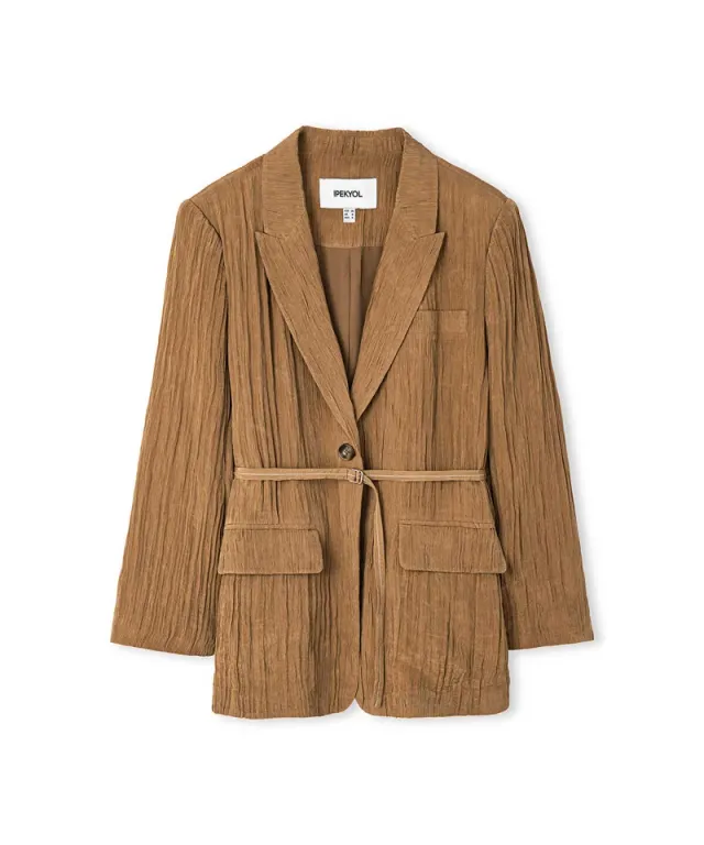 Crinkle-Effect Blazer – صورة 6