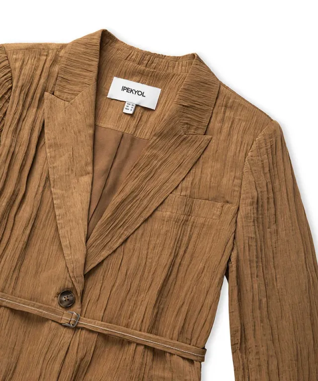Crinkle-Effect Blazer – صورة 7