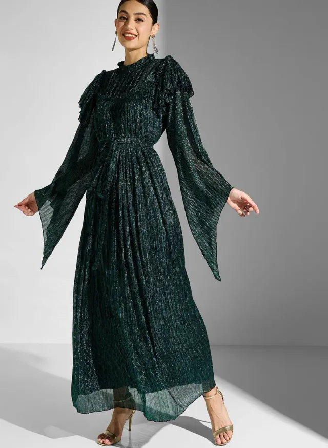 Bow Detail Bell Sleeve Dress – image 4