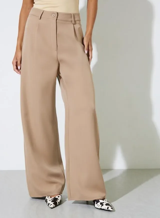 Khaki Solid Blazer and Wide-Leg Trousers Co-ord Set – image 4