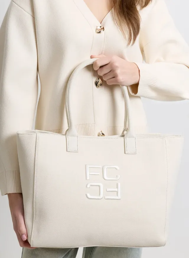Women White Kora Tote Bag