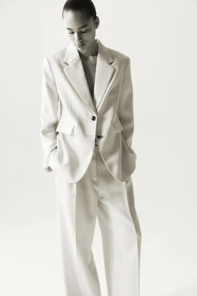 Single-breasted twill blazer – image 2