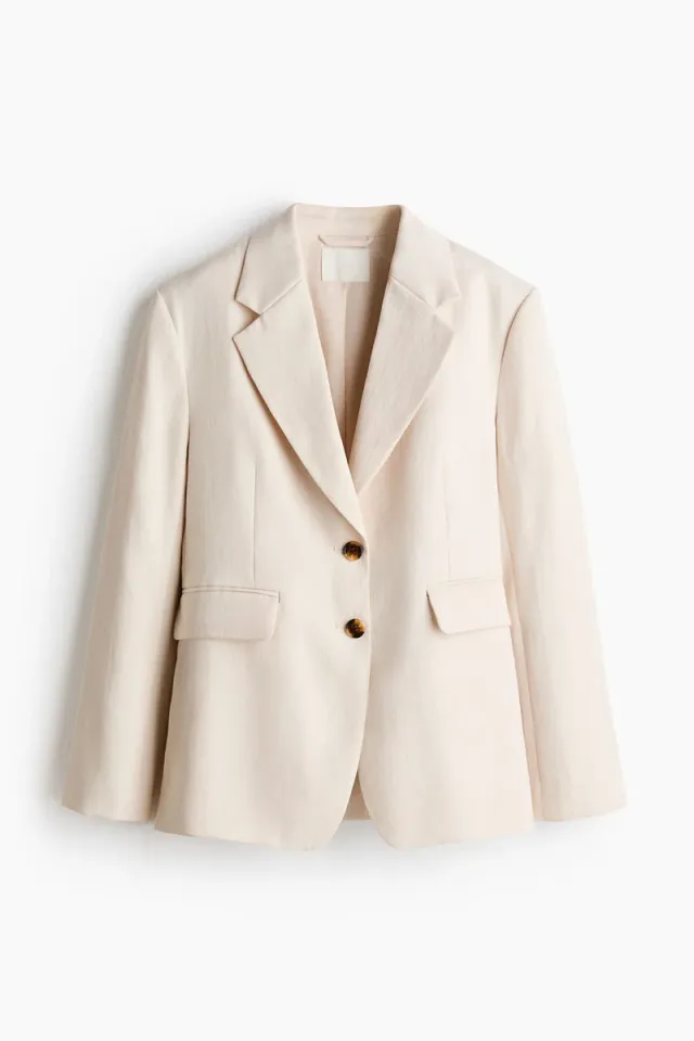 Single-breasted twill blazer – image 4