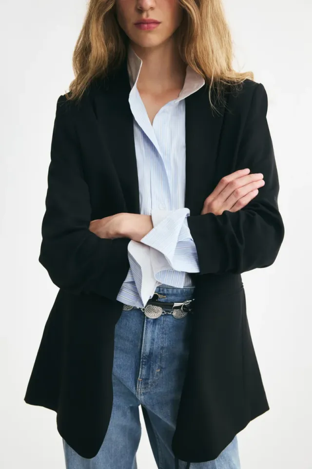 Gathered-sleeve blazer – image 3