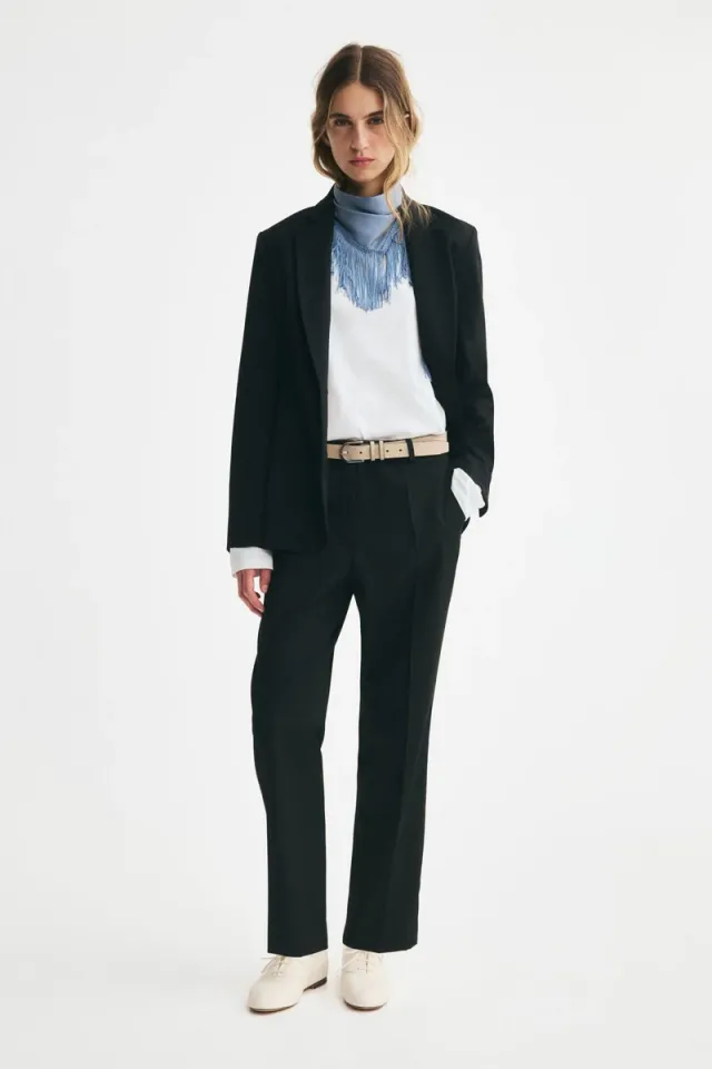 Single-breasted twill blazer – image 2