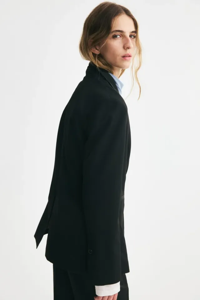 Single-breasted twill blazer – image 3