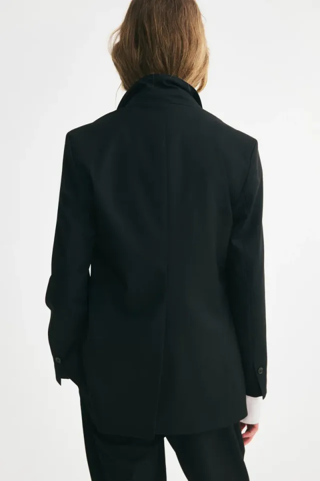 Single-breasted twill blazer – image 4