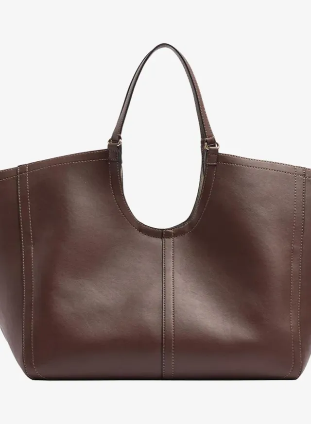 Shopper Bag With Topstitching L