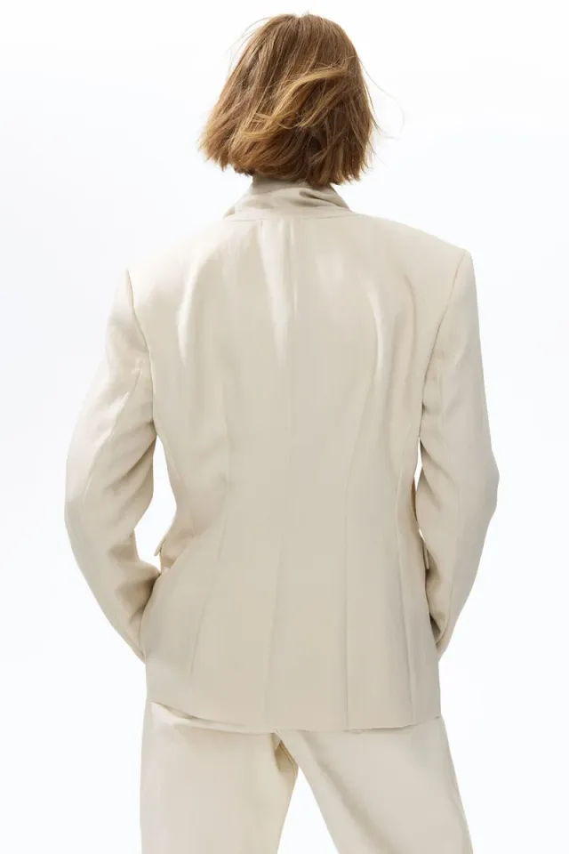Lapelless blazer with scarf – image 5