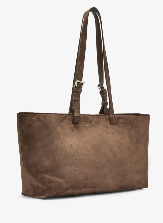 Suede East-To-West Tote Bag With Buckle – image 3