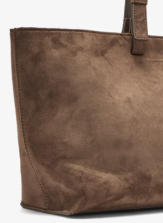 Suede East-To-West Tote Bag With Buckle – image 4