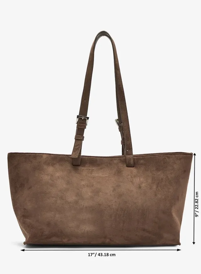 Suede East-To-West Tote Bag With Buckle – image 6