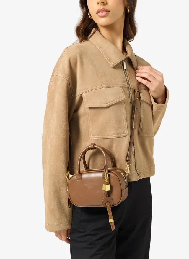 Circular Crossbody With Top Handle