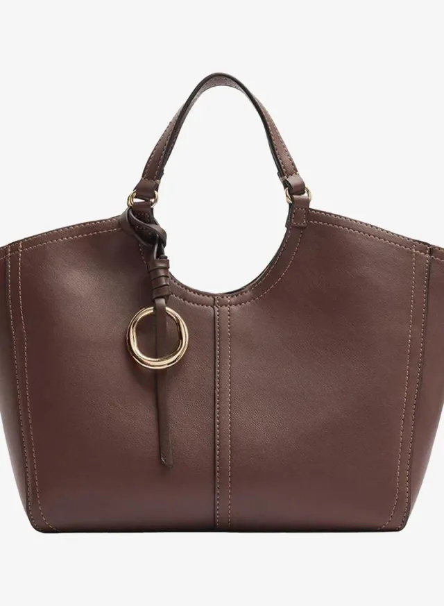 Shopper Bag With M Topstitching And Hanger
