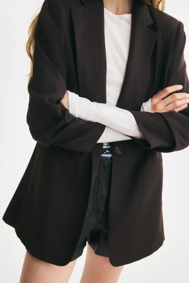 Gathered-sleeve blazer – image 3