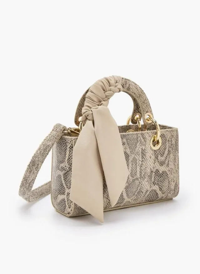 Animal Print Crossbody Bag With Scarf Accent – image 3