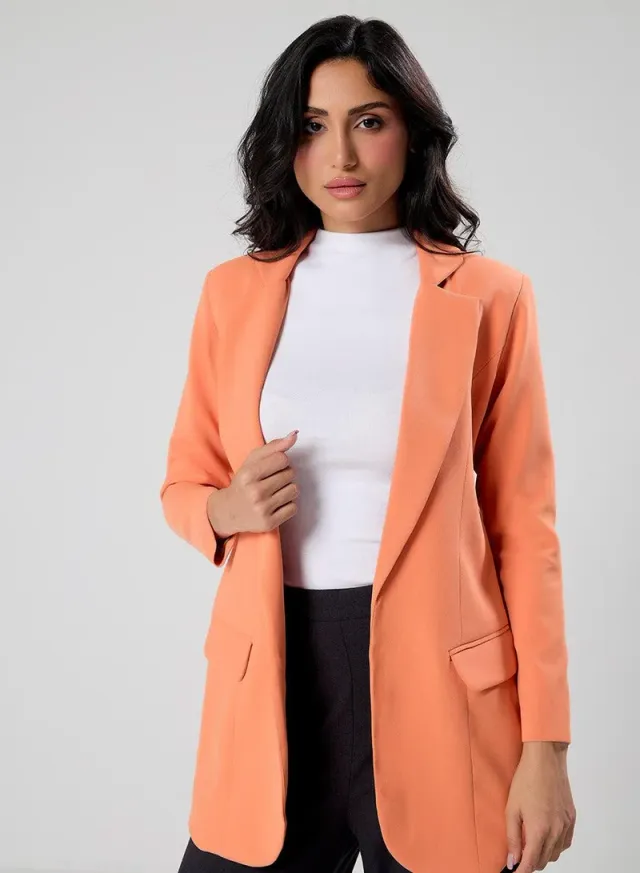 Orange Colour Oversized Formal Blazer