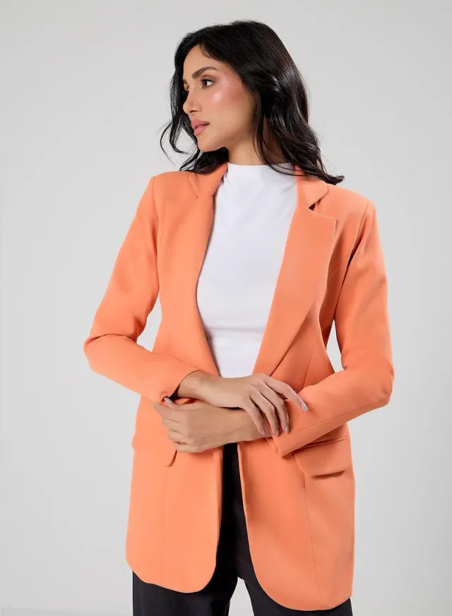 Orange Colour Oversized Formal Blazer – image 2