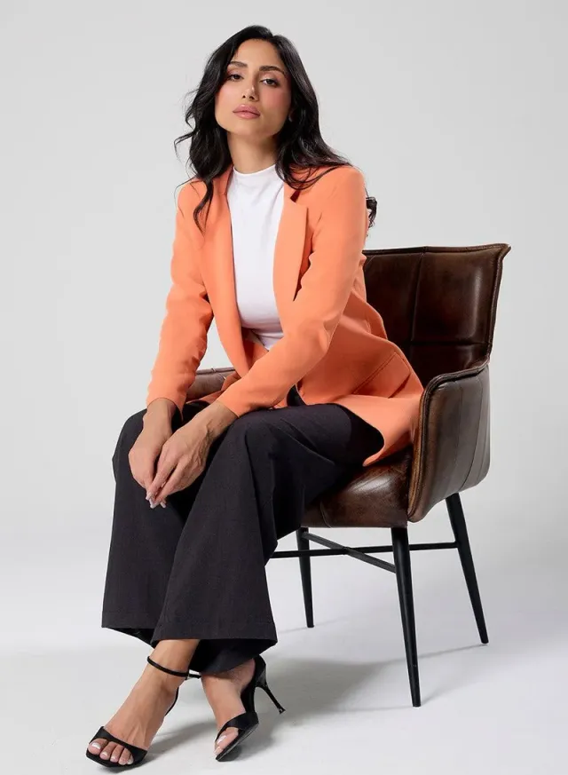 Orange Colour Oversized Formal Blazer – image 3